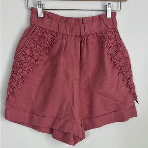 Louise Misha women's 100% Linen anton short in blush pink Size XS